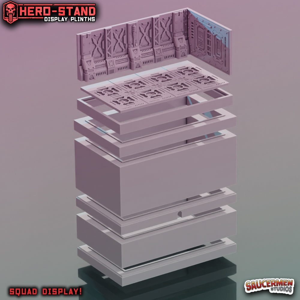 Modular display plinths and diorams for miniatures and wargame squads | Gothic Hulk Ship (Squad Size)