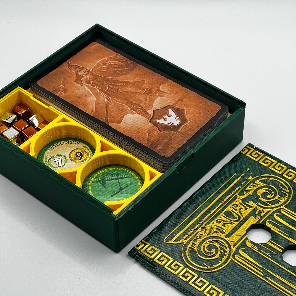 7 WONDERS DUEL + EXPANSIONS (PANTHEON AND AGORA) 3D PRINTABLE INSERTS / ORGANIZER ALL-IN