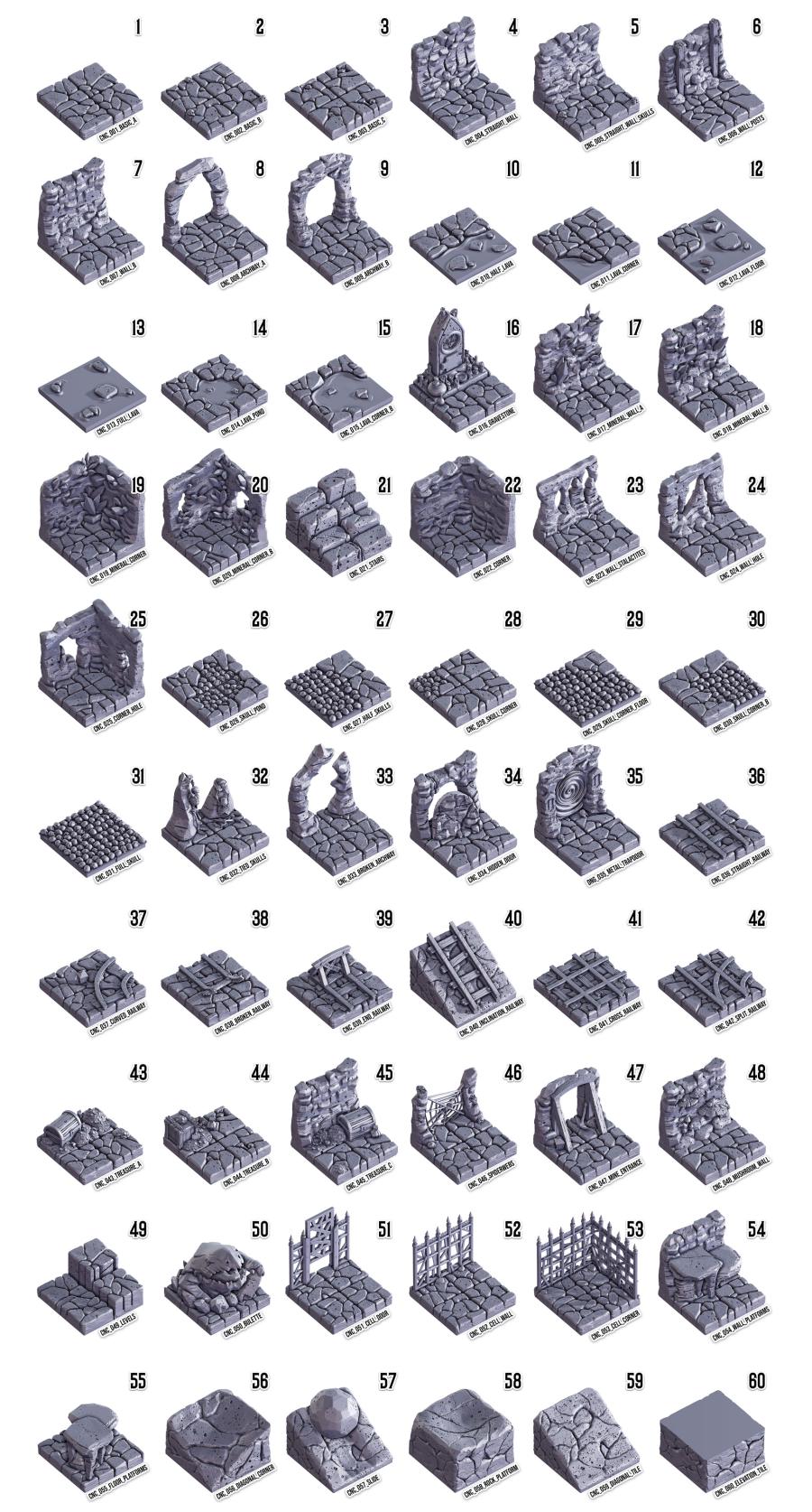 Death x Tiles - Modular Dungeon Terrain - Caves & Caverns | Starter Set