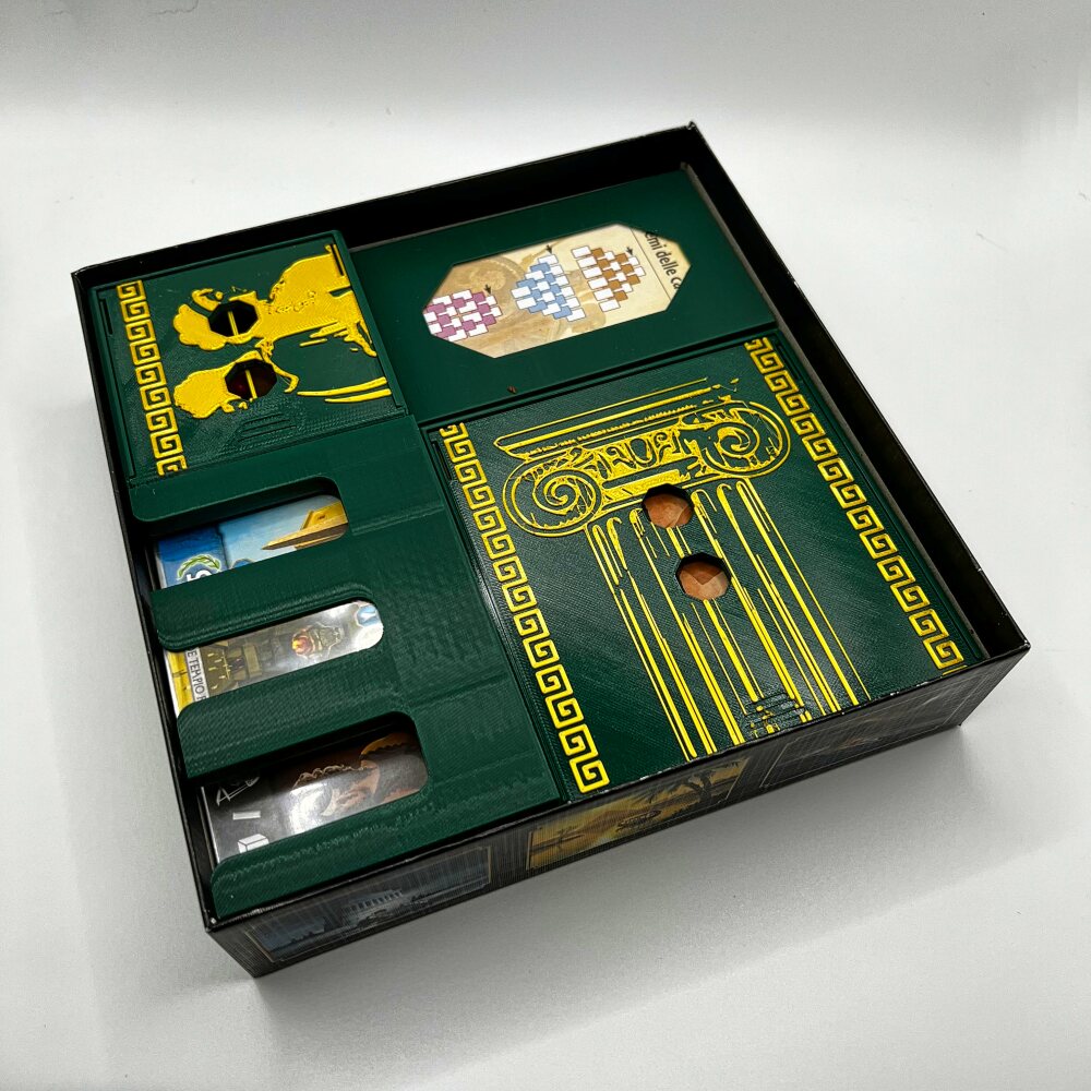 7 WONDERS DUEL + EXPANSIONS (PANTHEON AND AGORA) 3D PRINTABLE INSERTS / ORGANIZER ALL-IN