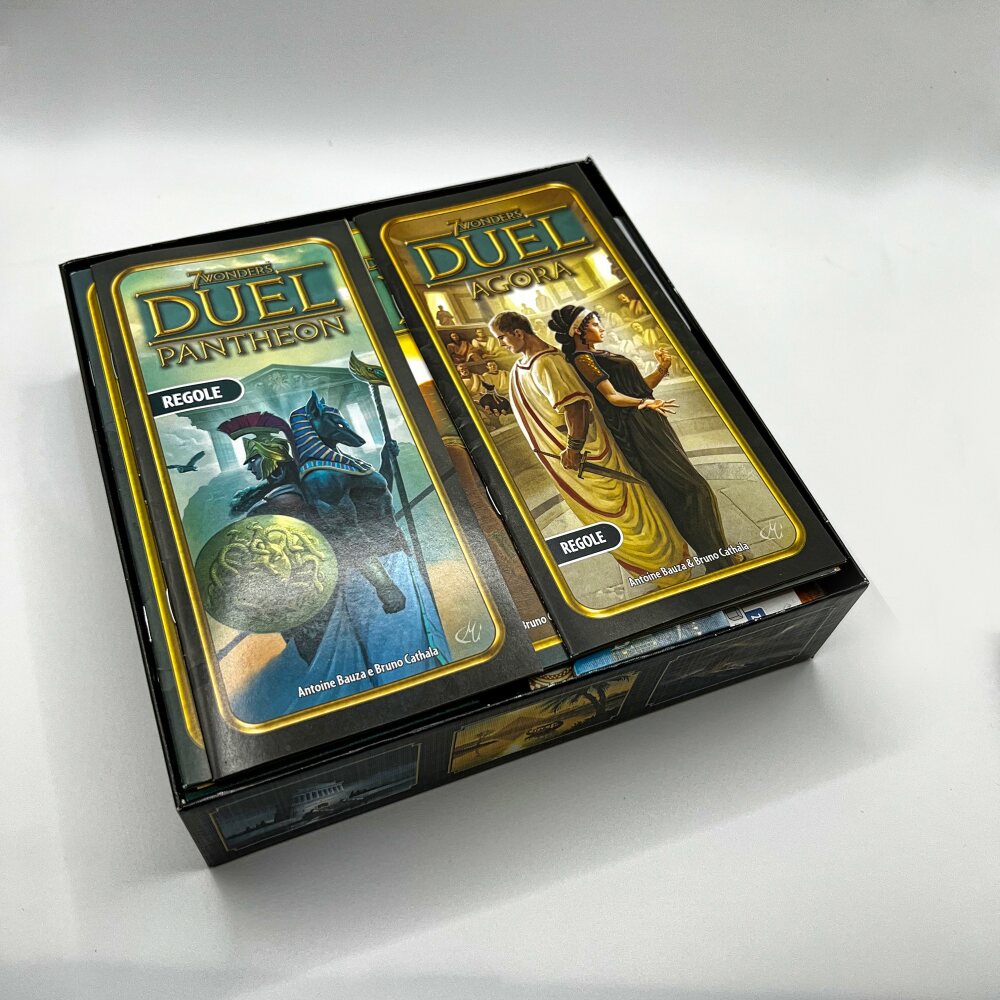 7 WONDERS DUEL + EXPANSIONS (PANTHEON AND AGORA) 3D PRINTABLE INSERTS / ORGANIZER ALL-IN