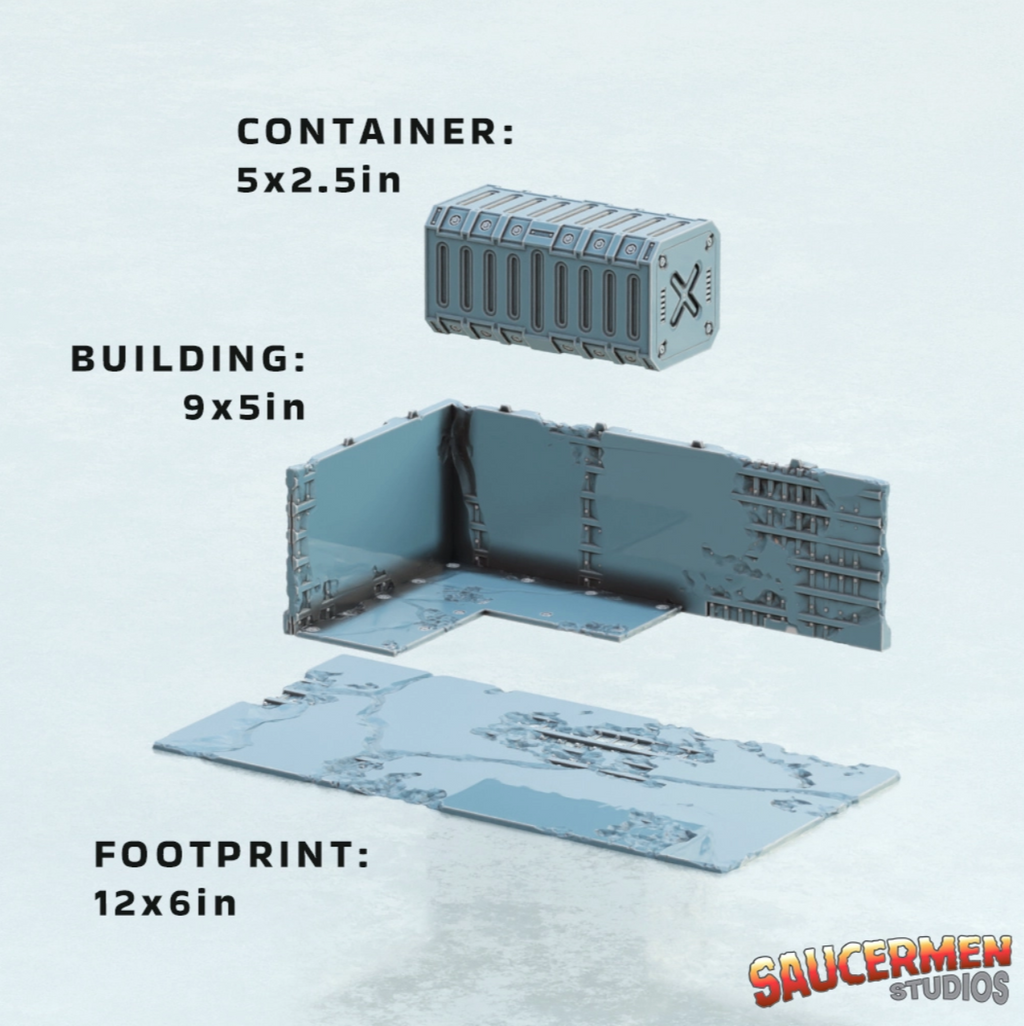 40K Tournament Terrain – Fractured Concrete Buildings- 34 piece set