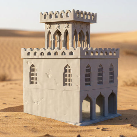 Middle Eastern Buildings Scaled for Wargaming | Modular Terrain Set with Arched Doorways & Rooftop Terraces for Tabletop Gaming