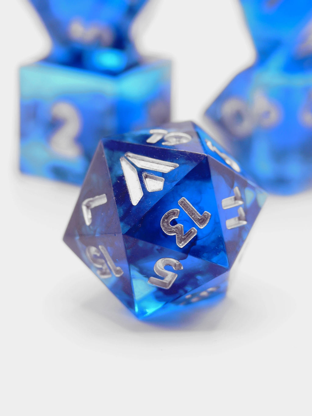 RPG DICE SET - GLOW IN THE DARK - MIDNIGHT SAPHYR