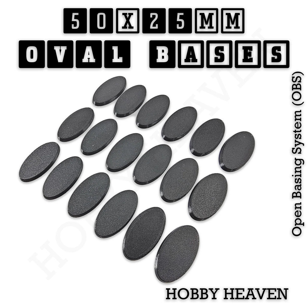 50x25mm Oval Textured Bases