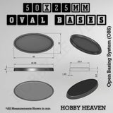 50x25mm Oval Textured Bases