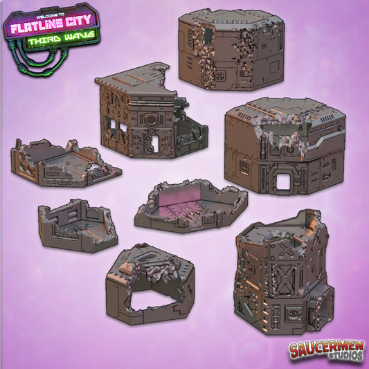 Flatline City: Third Wave - Battle Damaged Buildings