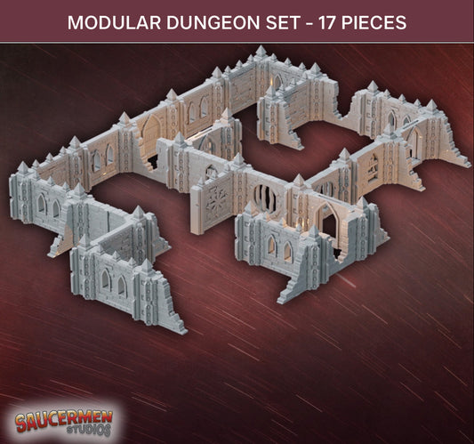 Dungeon Assault - Modular fantasy terrain | Base Set - 17 pieces