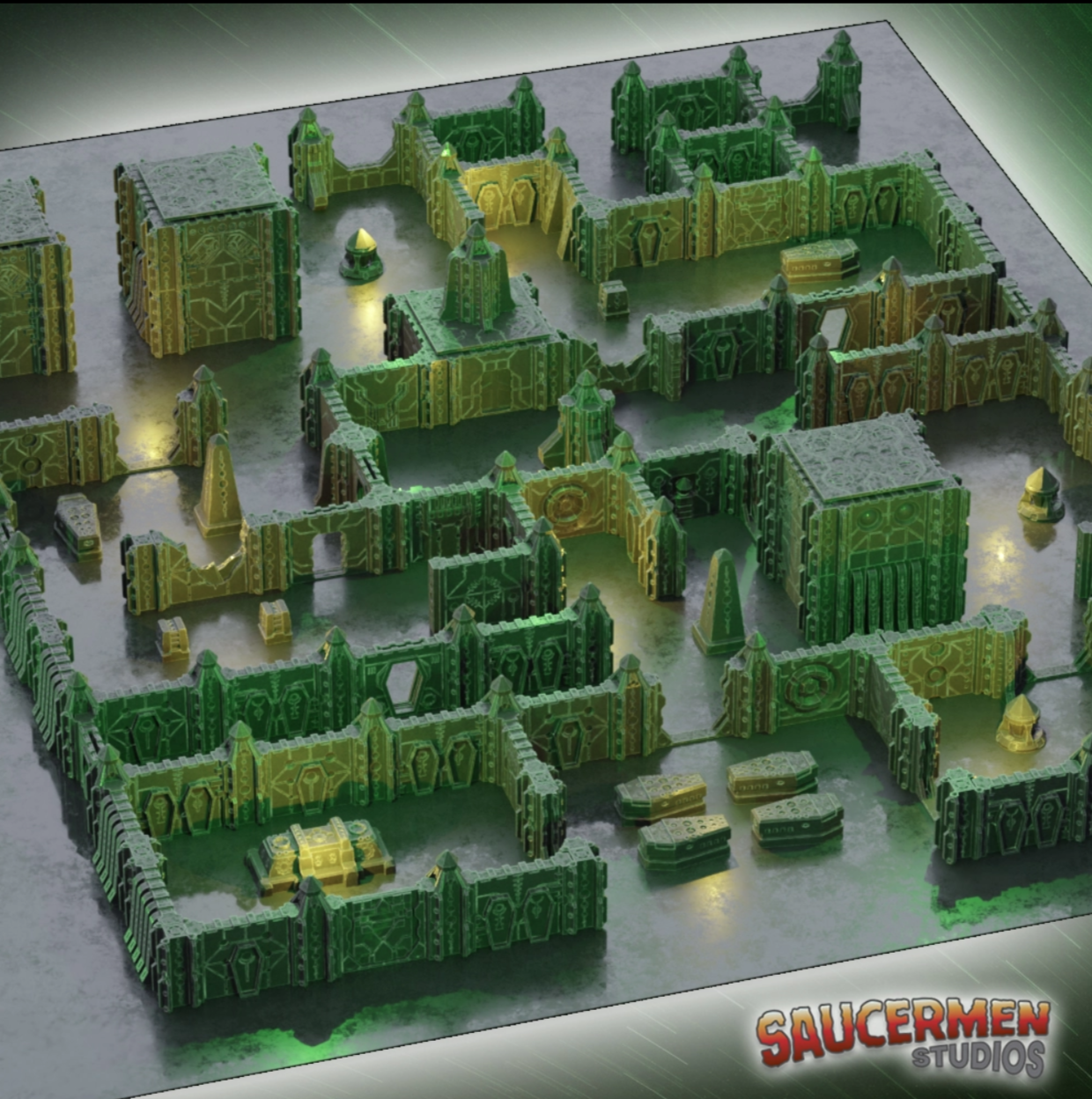 Modular Alien tomb terrain- Tomb Assault: Modular Walls | Base Set - 30 items