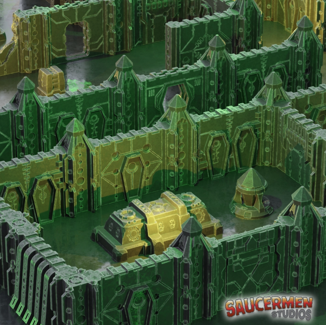 Modular Alien tomb terrain- Tomb Assault: Modular Walls | Base Set - 30 items