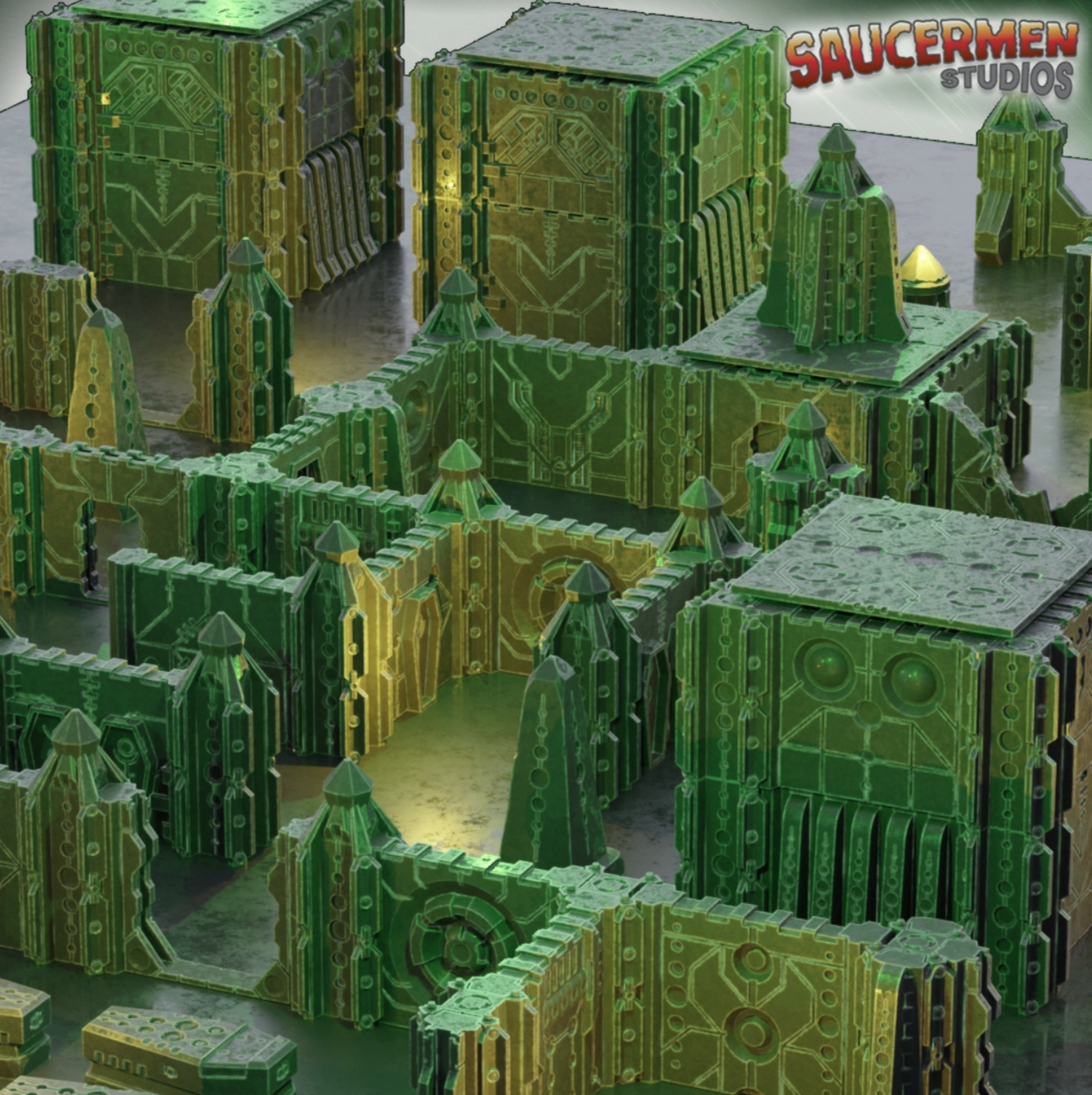 Modular Alien tomb terrain- Tomb Assault: Modular Walls | Base Set - 30 items