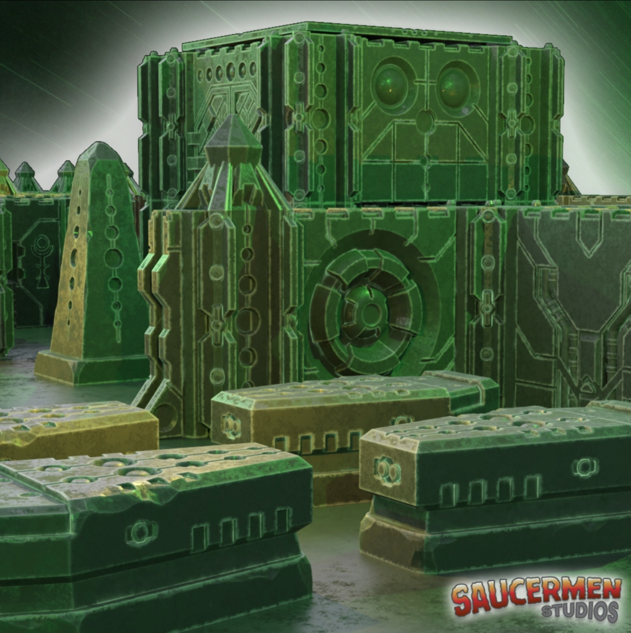 Modular Alien tomb terrain- Tomb Assault: Modular Walls | Base Set - 30 items