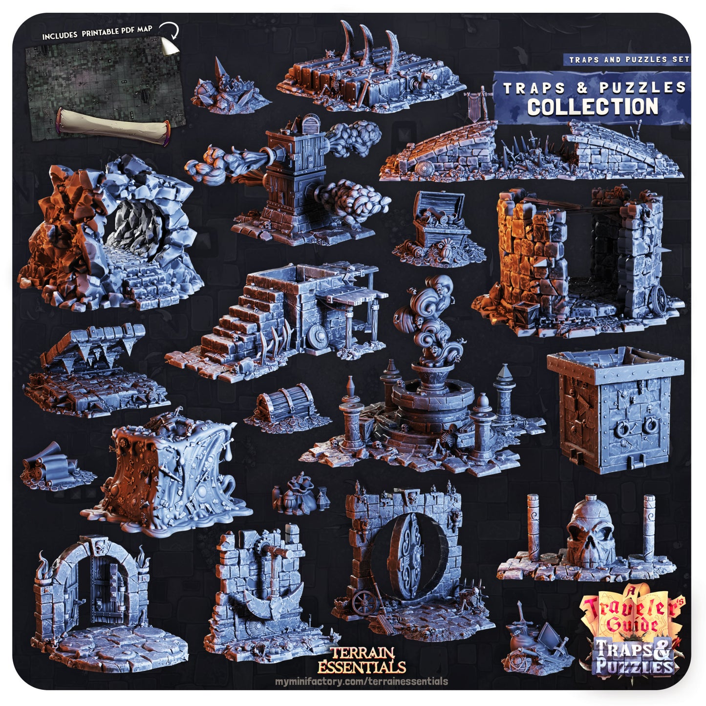 Traps and Puzzles Terrain Set | High-Quality Terrain for Tabletop Adventures