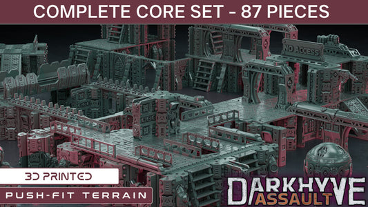 DarkHyve Assault - Modular sci-fi terrain | Complete Core Set - 87 pieces