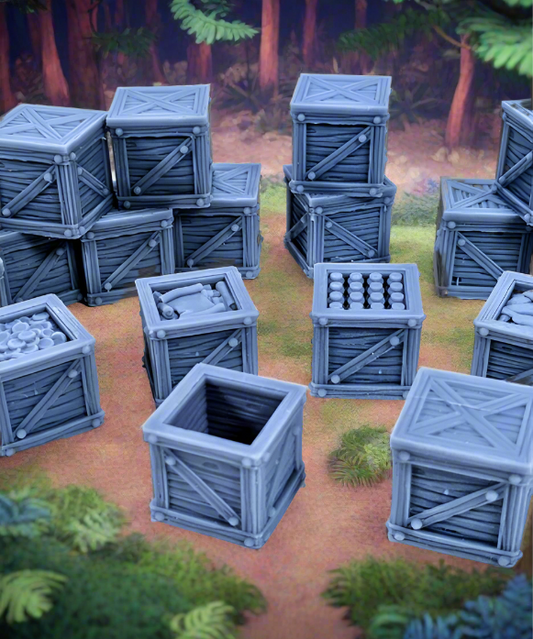 Wooden Crates - Scatter Terrain Fantasy D&amp;D Dungeons and Dragons - Wargaming Scenery