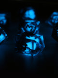 RPG DICE SET - GLOW IN THE DARK - MIDNIGHT SAPHYR