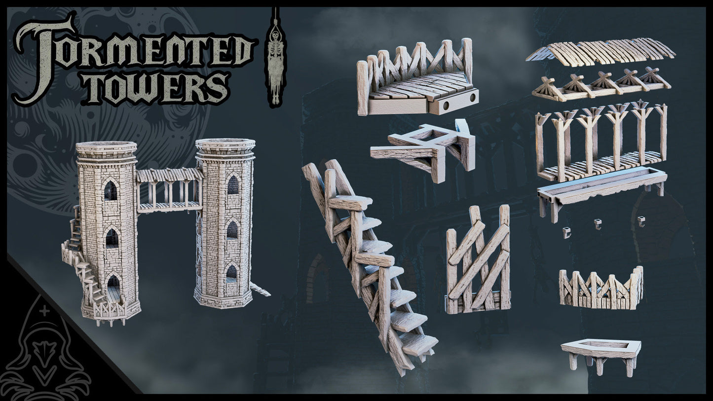 Tormented Towers 3D printed Tabletop Terrain (Modular)