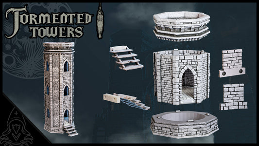 Tormented Towers 3D printed Tabletop Terrain (Modular)
