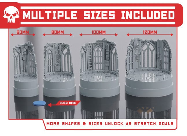 Modular display plinths and diorams for miniatures and wargame squads | Gothic Factory (Round)