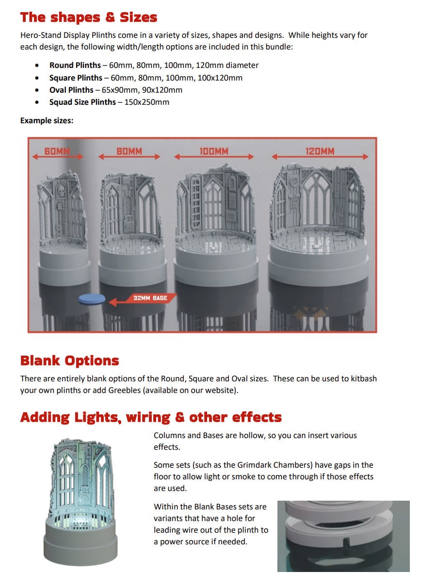 Modular display plinths and diorams for miniatures and wargame squads | Freestanding