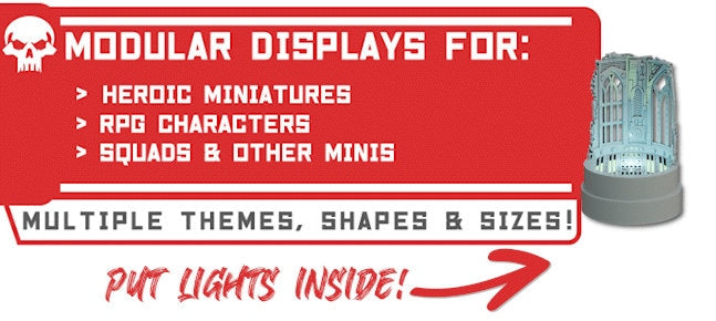 Modular display plinths and diorams for miniatures and wargame squads | Bases Upgrades (Round)