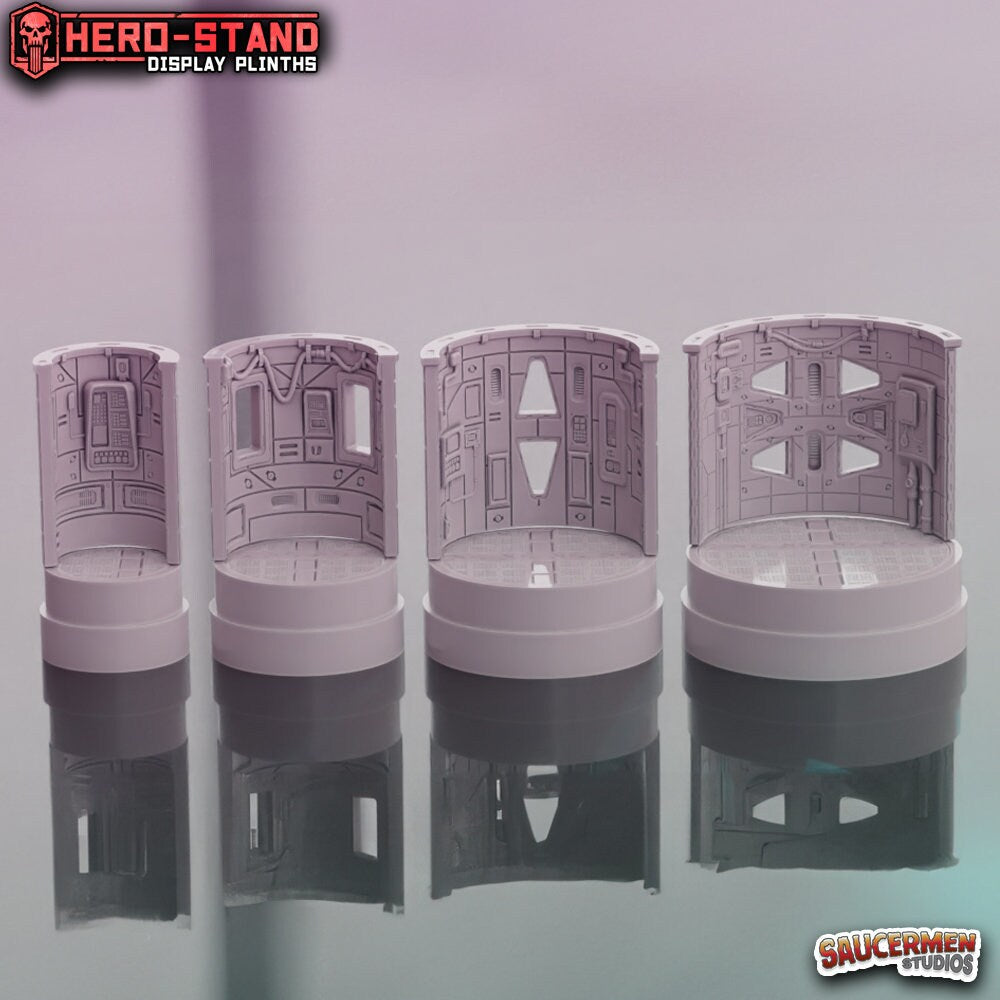 Modular display plinths and diorams for miniatures and wargame squads | Starcruiser (Round)