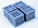 Wooden Crates Set - Scatter Terrain Fantasy D&D Dungeons and Dragons - Wargaming Scenery