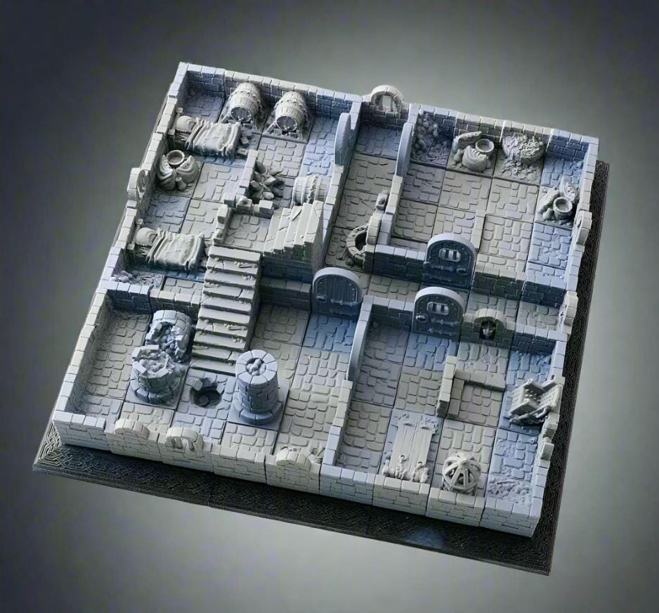 Ultimate Dungeon Large Starter Set | 84 blocks | Modular Tabletop Dungeon | TTRPG | Dungeon Blocks | Easy to set up and play