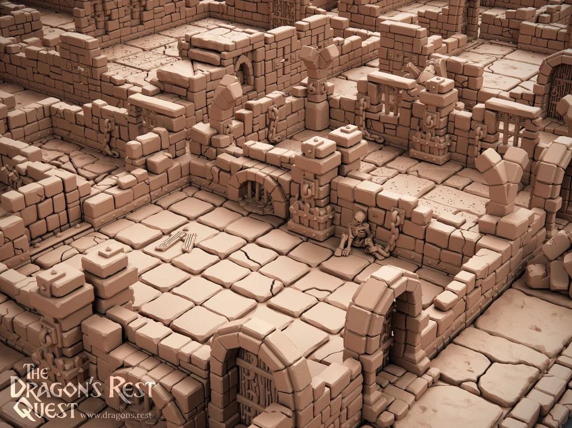 3D Game Board for Heroquest | Modular Fantasy Dungeon Board