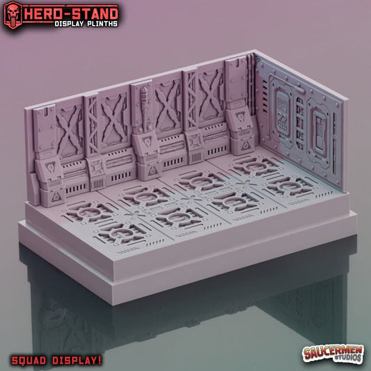 Modular display plinths and diorams for miniatures and wargame squads | Gothic Hulk Ship (Squad Size)