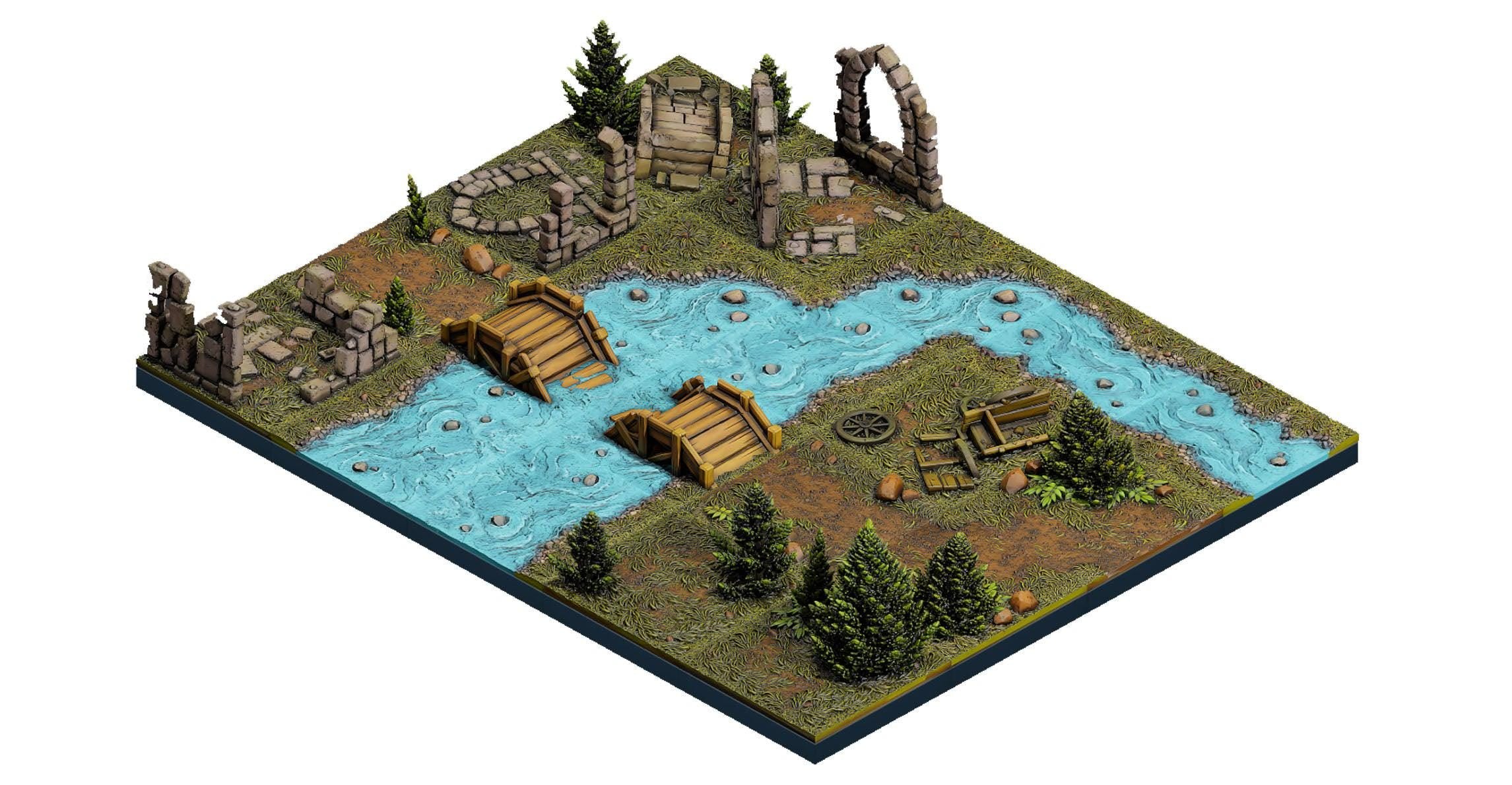Dungeon Blocks XL: Majestic Highlands Terrain Set - RPG Tabletop Gamin