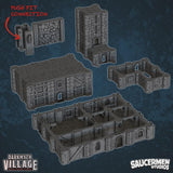 DarkMyth Village Core Set – Modular Fantasy Terrain for Wargaming & RPGs, Over 90 Components, Customizable Towns, Castles, Battlefields