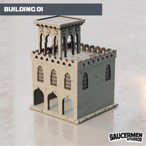 Middle Eastern Buildings Scaled for Wargaming | Modular Terrain Set with Arched Doorways & Rooftop Terraces for Tabletop Gaming