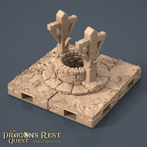 Wishing Well Scatter Tile for HeroQuest | Outdoor Game Accessory | Board Game Terrain