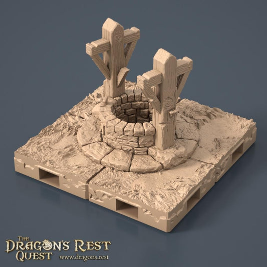 Wishing Well Scatter Tile for HeroQuest | Outdoor Game Accessory | Board Game Terrain