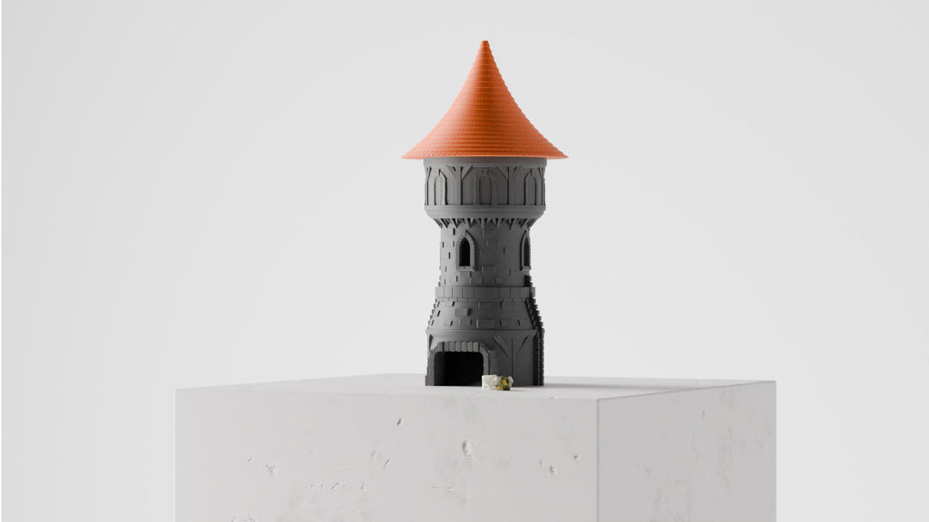 Medieval Dice Tower: Gothic Stonework, Removable Roof, RPG Gaming