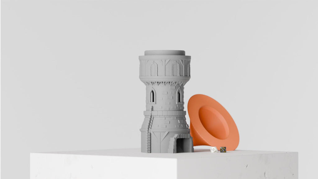 Medieval Dice Tower: Gothic Stonework, Removable Roof, RPG Gaming
