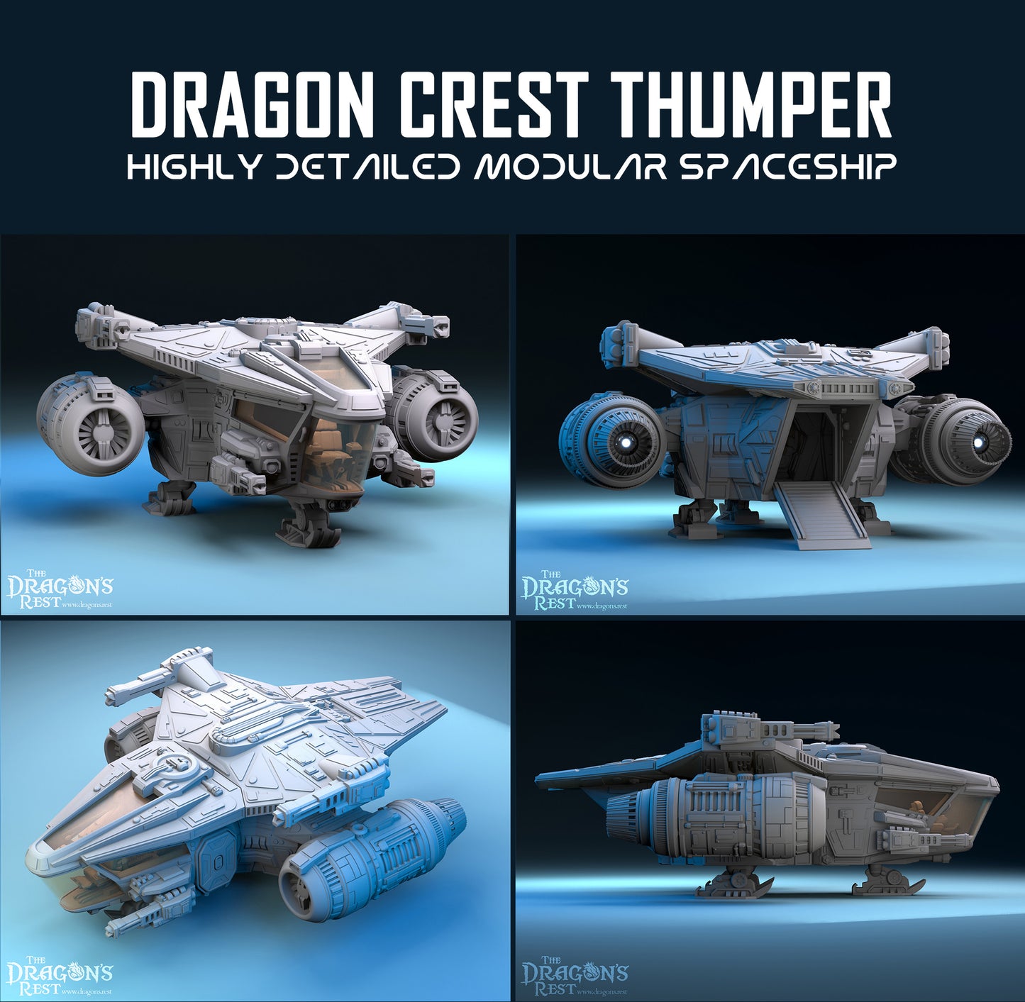 Highly Detailed Modular Spaceship - Dragon Crest Thumper