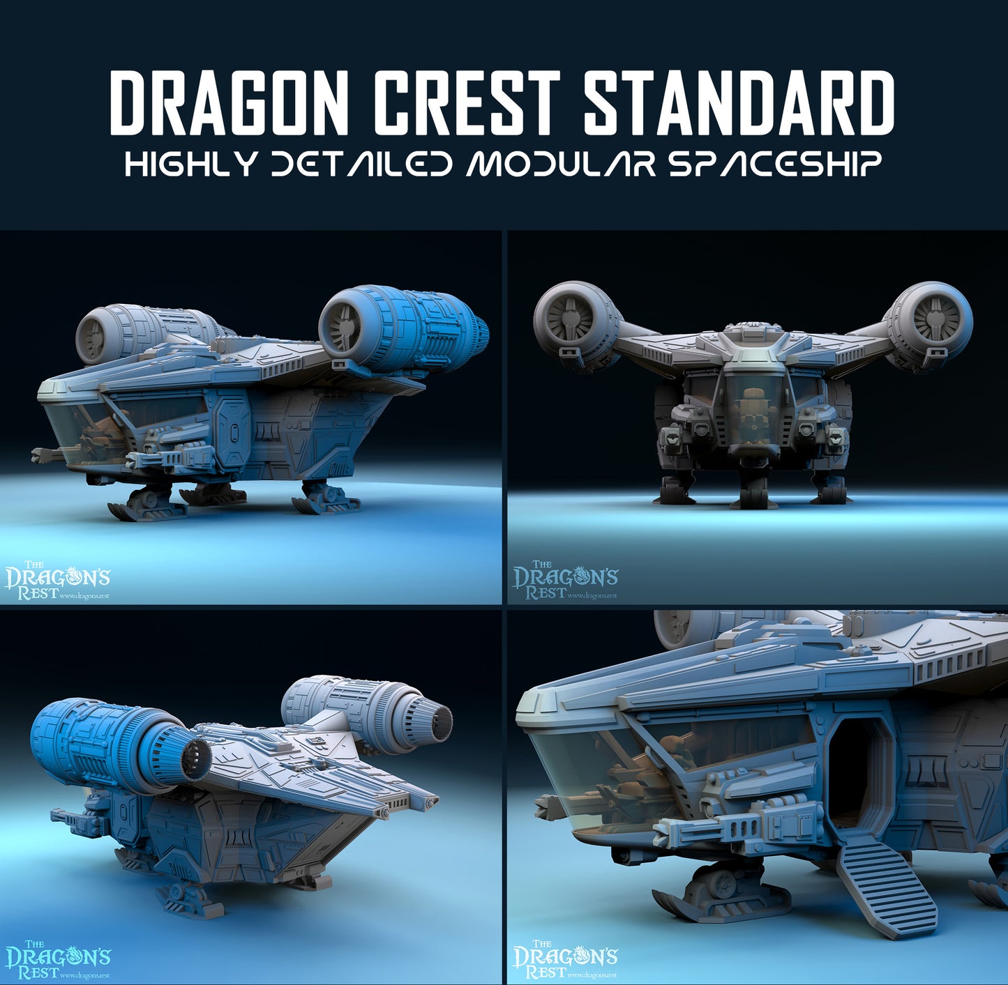 Highly Detailed Modular Spaceship - Dragon Crest Standard