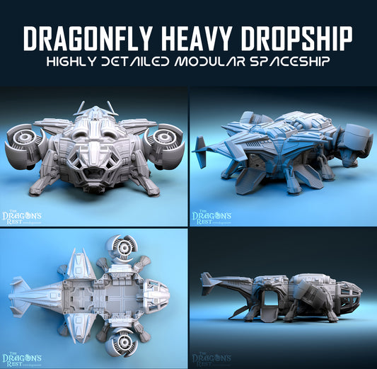 Highly Detailed Modular Spaceship - Dragonfly Heavy Dropship